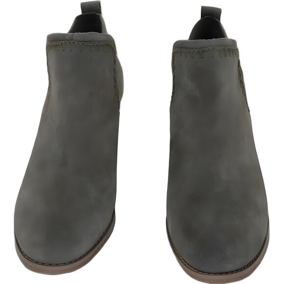 TOMS Kaia wedge bootie suede ankle boots canteen green for women 39 - Picture 5 of 6